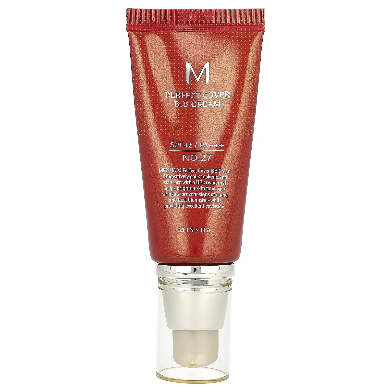 Missha M Perfect Cover B.B Cream, SPF 42 PA+++, No. 27 Honey Beige, 1.7 fl oz (50 ml) Missha M Perfect Cover B.B Cream, SPF 42 PA+++, No. 27 Honey Beige, 1.7 fl oz (50 ml)