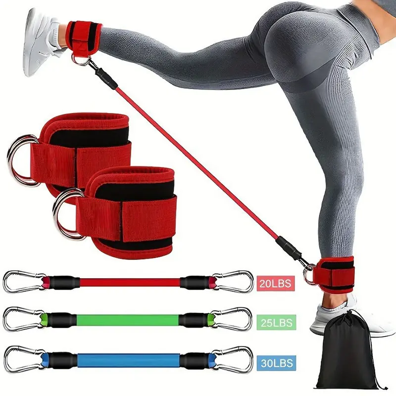 Gym-Style Multi-Level Training Equipment with Ankle Straps for Home Workout and Leg & Hip Toning resistance bands