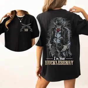 Doc Holliday Collection: " I'm Your Huckleberry" T-Shirt, Val Kilmer Movie Quotes Shirt, Cowboy Tee, Perfect For Tombstone Fans, Full Size, Full Color