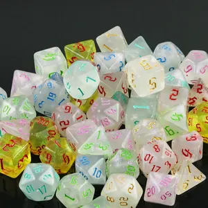 7 Piece Acrylic Dice Set, Dnd Dice Set, Durable Multi-Sided Dice, Perfect for DND Dungeon Games and Magic Parties