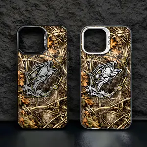 Fashion Protective Case for iPhone 17 16 15 14 13 12 11 Pro Max, Fishing Marsh Camo Full Coverage Phone Shell, Perfect Holiday Gift for Friends and Family