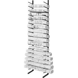 VEVOR Blueprint Storage Rack, Hanging Poster Display Rack 16-Tier, Vertical Blueprint Roll File Holder 2 Rolls/tire, Roll File Storage Rack for Blueprint Map Poster