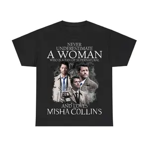 Castiel Shirt Supernatural Shirt, Never Underestimate A Woman Who Is A Fan Of Supernatural And Loves Misha Collins Winchester Brothers Shirt