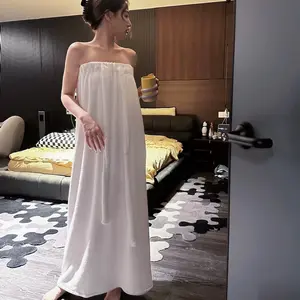 Women's Wearable Bath Towel Dress, Soft Absorbent Strapless Bath Robe, Summer Spa Shower Wrap for Home
