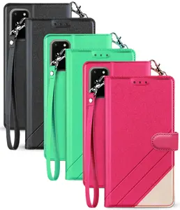 Case for Note 20, Infolio Wallet Credit Card Slot ID Cover, View Stand [with Wrist Strap Lanyard] for Samsung Galaxy Note 20 Phone (SM-N980, SM-N981)