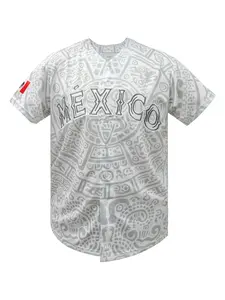 Men's Baseball Jersey, Short Sleeve Mexico Embroidered Shirt For Sports Athletic Tops
