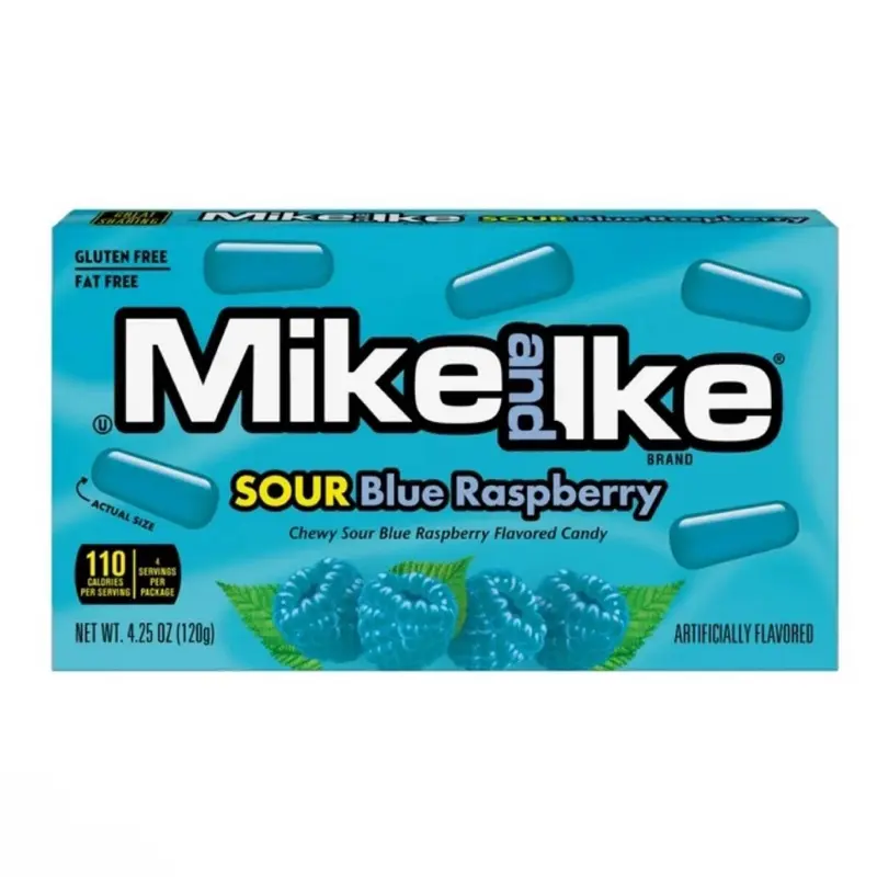 Mike and Ike Sour Blue Raspberry Chewy Flavored Candy 1 Box Mike and Ike Sour Blue Raspberry Chewy Flavored Candy 1 Box