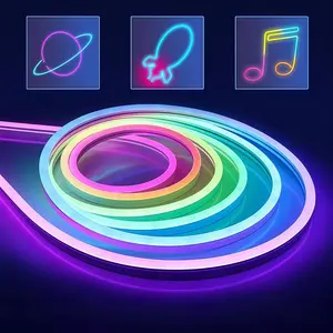 RGB-Ic Neon LED Strip Light, Neon Accent Lights, Music Sync & Wireless APP Control, 200+ Modes, USB Powered, Home Decor, Party, Halloween, Christmas