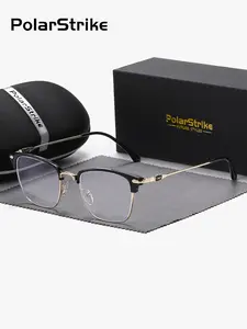 1 Pair PolarStrike Unisex Full Frame Square Frame Plano Glasses Lightweight Eyeglasses Transparent design,Fresh&Soothing Bluelight Glasses