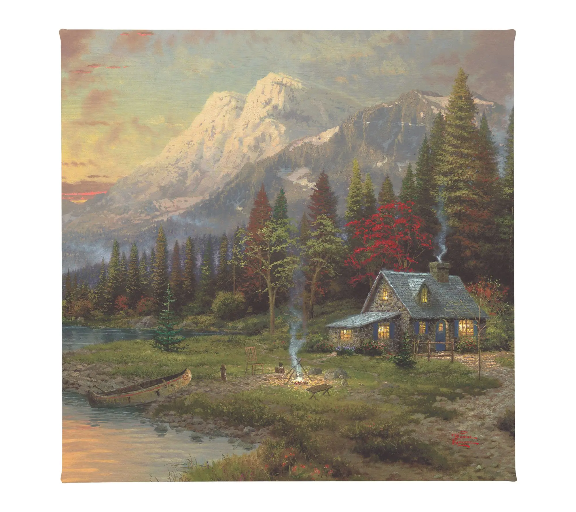 Thomas Kinkade Evening Majesty - 14" x 14" Gallery Wrap