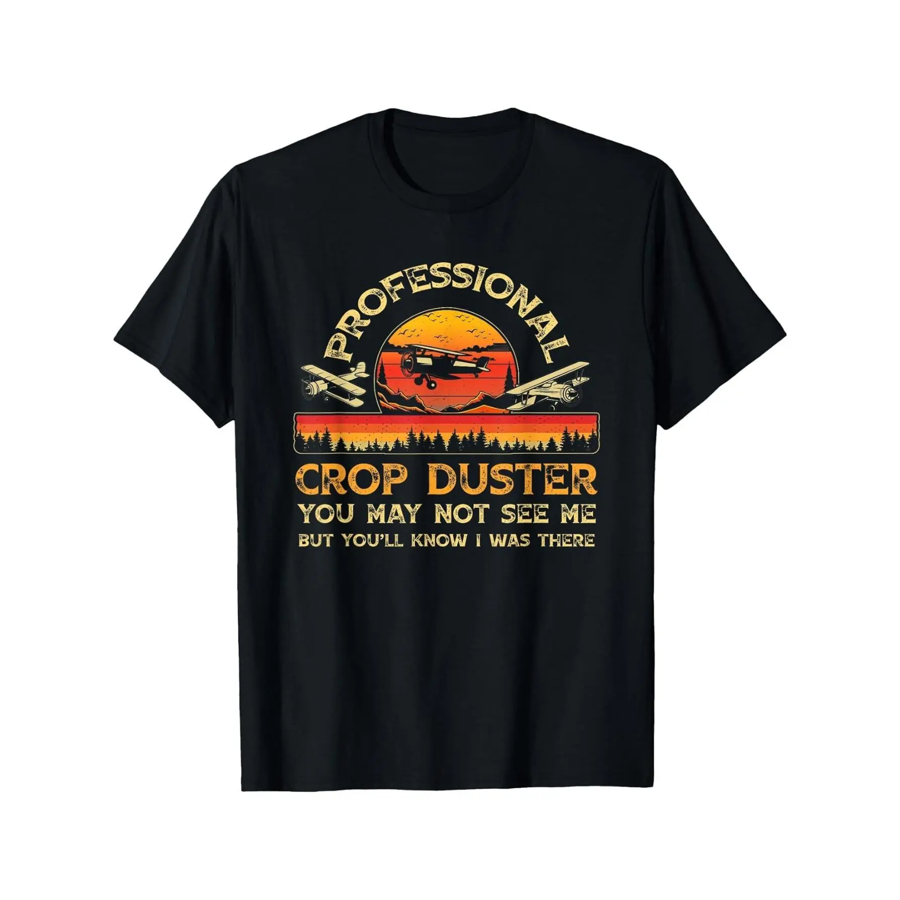 Professional Crop Duster Adult Humor Sarcastic Farting Joke T-Shirt for Men Women Couple Trendy Cotton Tops Short Sleeve, Street Style Short Sleeve Tee, Comfort Tee, Casual Summer Tee, Must-have Fashionable Tee