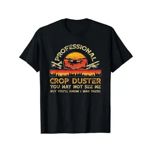 Professional Crop Duster Adult Humor Sarcastic Farting Joke T-Shirt for Men Women Couple Trendy Cotton Tops Short Sleeve, Street Style Short Sleeve Tee, Comfort Tee, Casual Summer Tee, Must-have Fashionable Tee