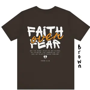 Faith Over Fear BLVE leisure T-shirt street interlocking letters cotton T-shirt men's T-shirt made from old black wind streetwear, drop shoulder sleeves round neck top short sleeves