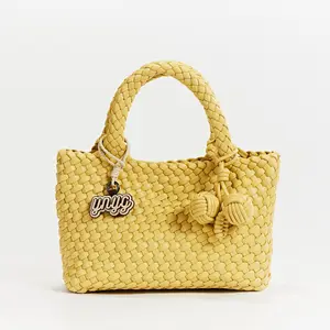 Calliope Muse Handwoven Soft Leather Tote - Minimal Woven Shoulder & Crossbody Bag, Lightweight Travel/Everyday Tote Mini Women's Handbag