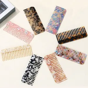 1pc Multi-Color Acetate Comb, Anti-Static Wide Teeth Combs, Hair Styling Combs, Portable Lightweight Easy Clean, Suitable for Dry & Wet Hair, Travel Use