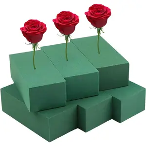 6 count Green Floral  Blocks for Flower Arrangements - Large Size 9" x 4.15" x 2.7", Wet & Dry Flower  Blocks Florist Foams  Styrofoam Block for Artificial  Flower Craft
