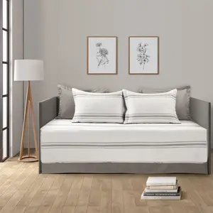 Lush Decor Farmhouse Stripe Cotton Daybed Cover 6 Piece Set