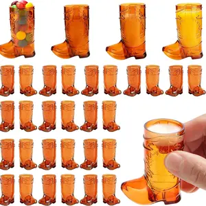 36 Pcs Cowboy Boot Shot Glasses, 1 Ounce Plastic Mini Boot Cups, Western Party Favor, Wedding, Singles Party, Bar Event
