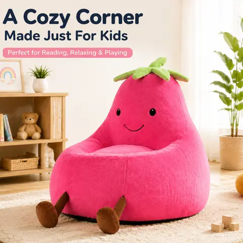 Sweetcrispy 31 in & 24 in Kids Memory Foam Bean Bag Chair - Ultra Soft Floor Sofa Furniture with Detach Wash Cover, Toddler Chair, Living Room/Playroom Essential, Cool Kids Gift