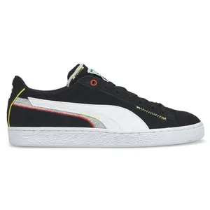 PUMA Mens Suede Displaced Lace Up Sneakers Shoes Casual - Black