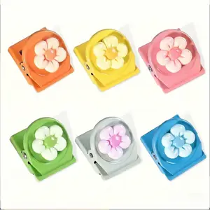 6PCS 5-Petal Flower Magnetic Sealing Clips, Multifunctional Kitchen Fridge Magnets, Colorful Food Snack Bag Sealing Clips, Aesthetic Refrigerator Decor Memo Clip for Kitchen Food Storage Organization