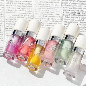 6-pack Silver-Edged Glossy Plump Lip Gloss, Moisturizing and Hydrating, Layerable Lip Oil, Glass Lip Shine, Lip Care