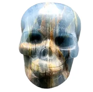 Lumerian Aquatine Calcite Skull