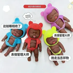 Palm Natasha doll black baby figure ugly doll pinching music decompression toy soft glue TPU doll decompression play