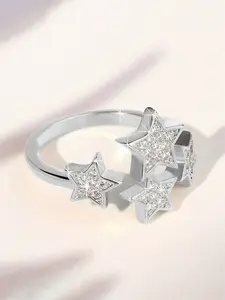 1 Pc Charm Cubic Zirconia Ring For Women For Wedding Engagement Anniversary Party Jewelry Valentine's Day Gift
