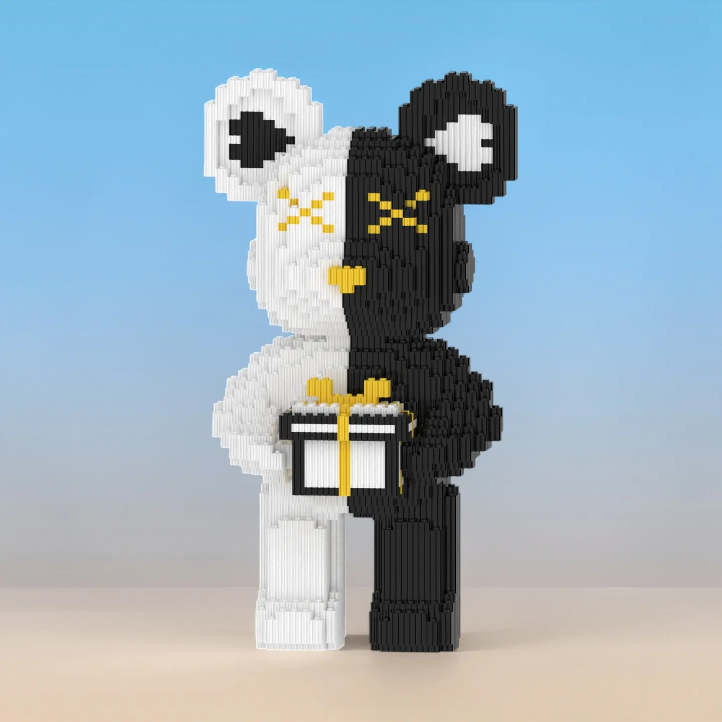 Gift Bear Building Blocks Model, Desktop Ornament, Party Supplies, Ideal Gift for Birthday, New Year & Festivals