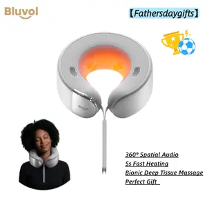【Fathersdaygifts】Bluvol Nest 10 Ultra Immersive Heated Neck Massager, Therapist-Style Deep Tissue Pain Relief, 360° Spatial Audio, Cordless Massager for TV Watching, Gaming, Office Work, Birthday Gift