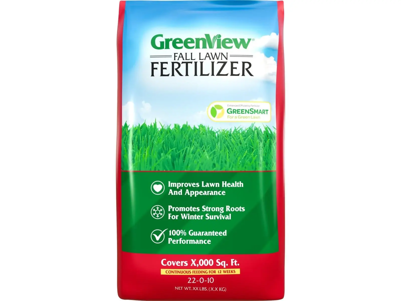 Greenview 2229926 Fall Lawn Fertilizer - 22-0-10 - 15000 sq. ft.