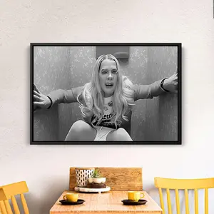 Funny Bathroom Decor White Chicks Toilet Scene Canvas Wall Art Y2K Retro Comedy