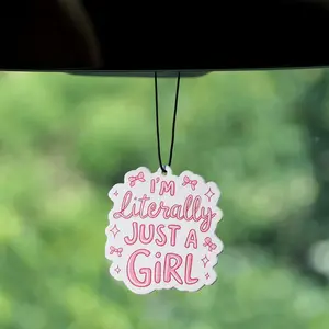 JUST A GIRL Car Aromatherapy Tablets Car Interior Fragrance Pendant Air Freshener Rearview Mirror Hanging Decoration
