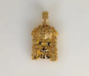 Plated Blinged Jesus Pendant