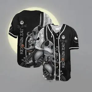 Halloween Horror Baseball Jersey – Scary Movie Character Shirt, Family Gift, Year-Round Style, Easy to Wear, Soft Feel, Classic