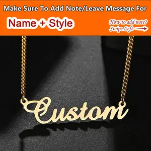 AS026 DIY Cut Stainless Steel English Name Necklace, Personalized Private Lettering Titanium Steel Pendant Birthday Gift
