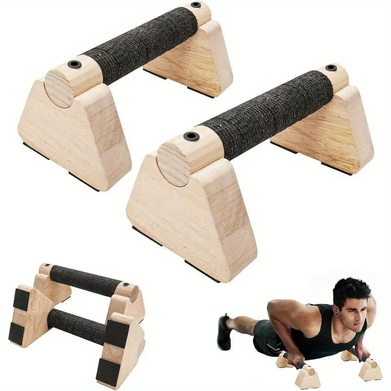 Sturdy Wooden Push Up Bars, Durable Parallel Training Equipment for Calisthenics, Unisex Grip Strengthener for Forearm Strength, Forearm Grip Strengthener, Push Up Stand, Strength Training Equipment, Unisex Use, Home Gym Accessory, Strength Workout Equipm