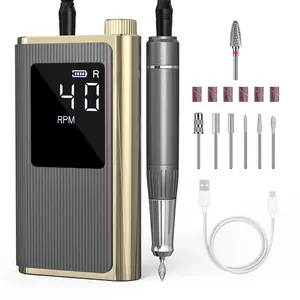 Nail Drill,40000RPM Professional Brushless Electrical Nail ,Portable Rechargeable Nail Drill ,7Pcs Nail Drill Bits for Nail Art Manicure Pedicure Acrylic Polishing Tools