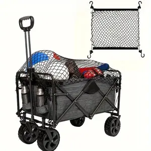 Wagon Cargo Net, 1 Count Nylon Net, Wagon Cargo Netting with Hook for Folding Trolley Cart and Beach Cart