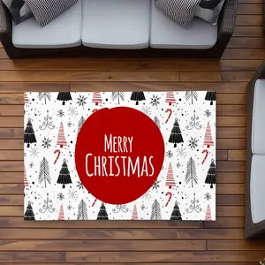 Begin Home Decor C1ROAR35UBWT88 3 x 5 ft. Merry Christmas - Black Illustrative Outdoor Rectangle Area Rug