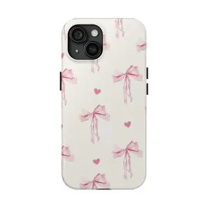 Bow Phone Case, Cottagecore, Pink, Coquette, Cute, Clean Girl, Glossy Phone Case Accessories Durable