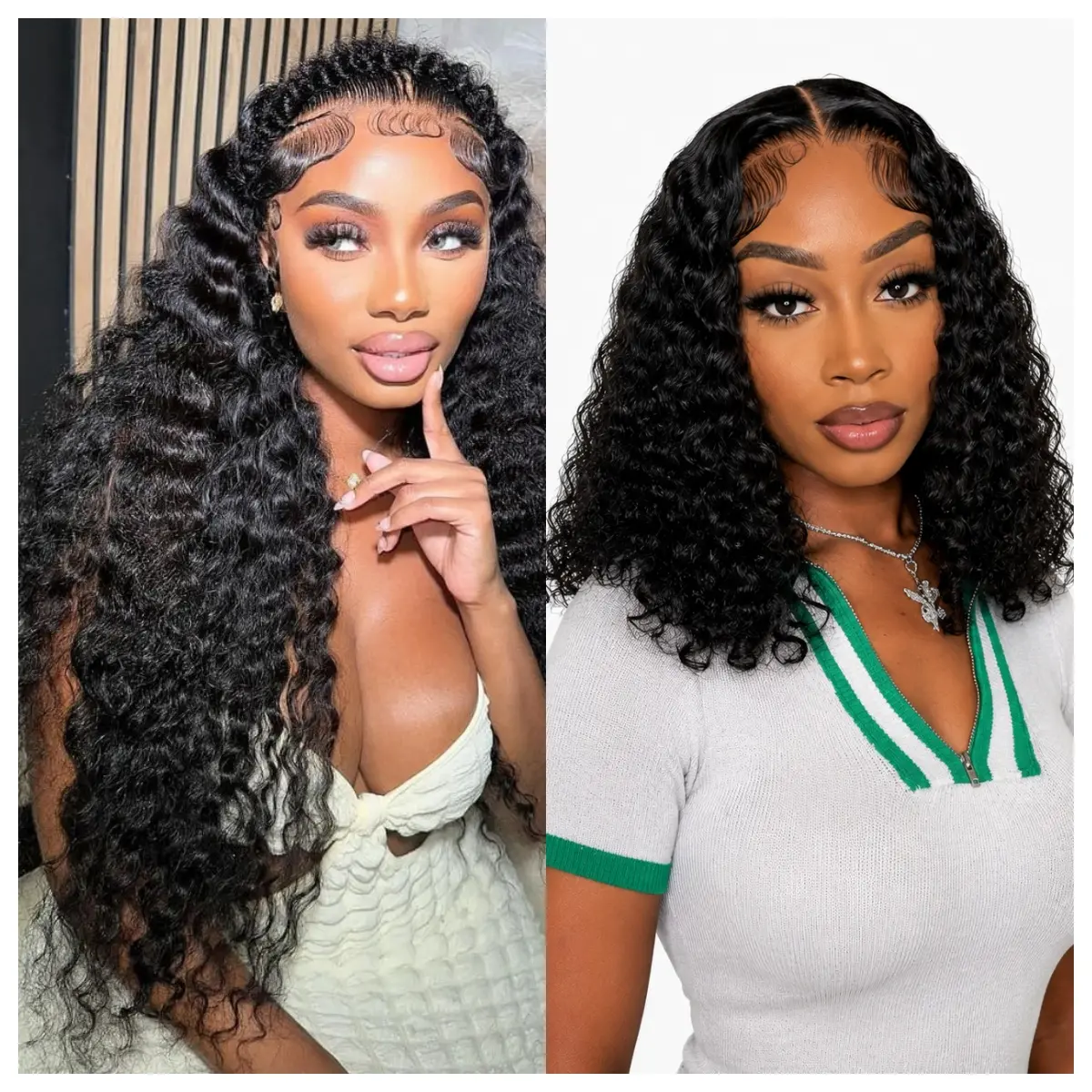 [Live Combo 28"&22"]13x4 Deep Wave Lace Front Wigs Human Hair Body Wave Human Hair Wig 13x4 for Women Natural Black HD Transparent Pre Plucked