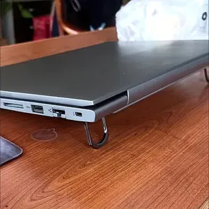 1pc Invisible Metal Stand Holder for Laptop Tray Mini Portable Heightening Cooling Rack Support Folding Base Universal Notebook Stand Adjustable