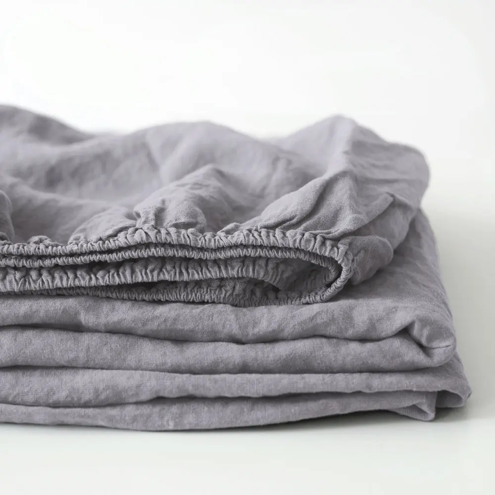 THE ASH 01 — Stonewashed Linen Fitted Sheet