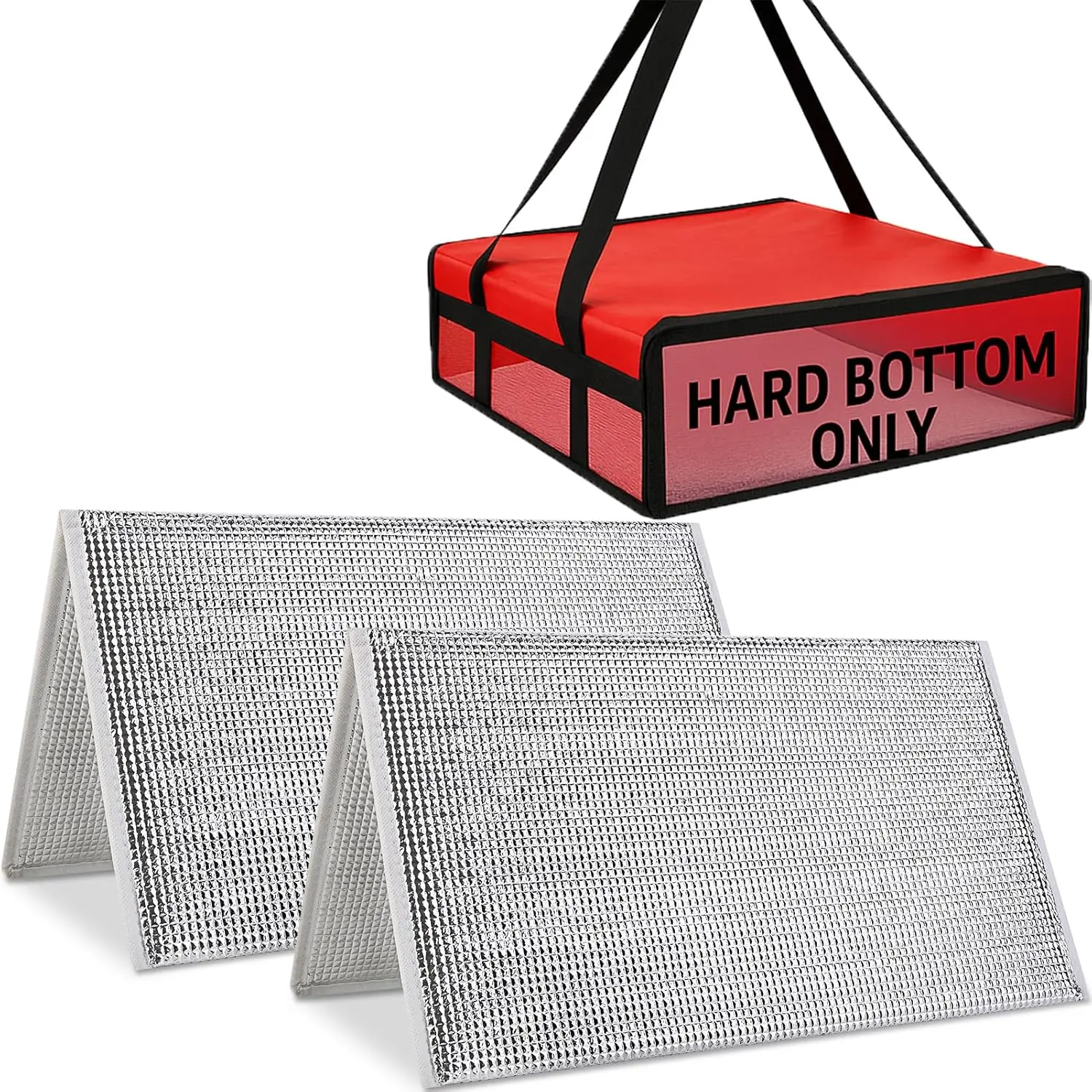 2PK Hard Bottom for 20"x20" Insulated Pizza Dlivery Bag, Rideshare Delivery Bag, Catering Picnic Styrofoam Cooler Warmer  Bags Carrier Accessories, Pizza-delivery-bag Collapsible Board