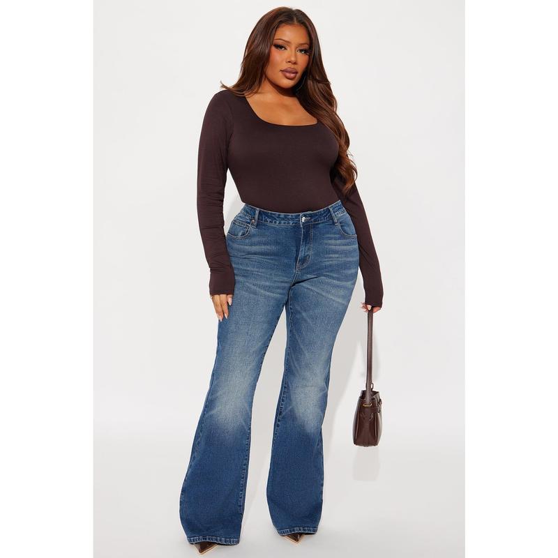 Forever Stretch Low Rise Flare Jeans - Dark Wash