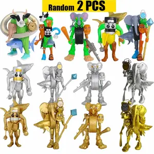 Random 2 Pieces Large Size Italian Brainrot Collectible Figurine Statue, Home Desktop Display, Indoor Decoration, Outdoor Scene Setup