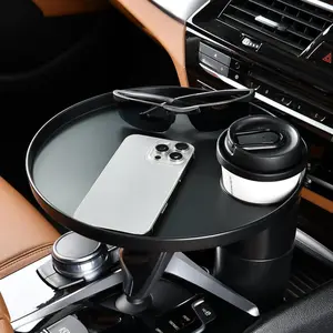 FLORICH All-in-One Car Organizer: Big Cup Holder Expander & 360° Rotating Tray. Universal Steering Wheel Mount Desk Car Tray for Food, Laptop, Drinks. Fits Auto Center Console. Big Cup Holder Expander for Car，Car Cup Holder
