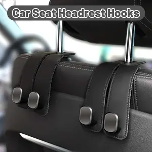 1 Pack Premium Leather Car Headrest Hook for Purses and Bags - Seat Back Storage Holder